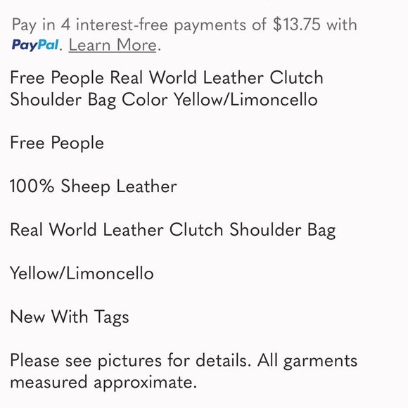 Free People leather Yellow Designer Shoulder Bag - Picture 13 of 13